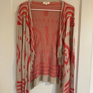 Tribal inspired cardigan with fringe detail
